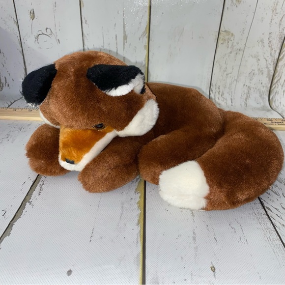 Vintage 24K Polar Puff SHY FOX Plush Toy Stuffed Animal RARE ‘89 Glass Eyes - Picture 1 of 13